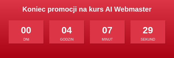 Koniec promocji na szkolenie AI Web Master